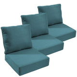 Outdoor Furniture Cushions, 6" Thick Seat Cushions for Outdoor Furniture, Waterproof 22x24 Patio Couch Cushions, Replacement Chair/Sofa Cushion, Include 3 Back & 3 Seat Cushion, Thick/Peacock Green