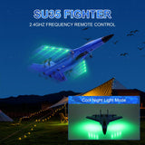 Beffkkip RC Plane 2CH Remote Control Plane SU35 RC Jet 2.4GHz RC Airplane RTF Easy to Fly FX620 Airplane Toys for Beginner, Kids and Adults,with Night Lights USB Charging（Blue）