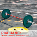 RICHUANG 7ft Olympic Barbell, Weightlifting Barbell 28mm 45lb - 500/700/1000lbs Capacity with Smooth Spinning Sleeves, Olympic Bar Fits 2" Olympic Plates, for Snatch Clean Jerk-Home Gym Training (Silver-Red-500LBS)