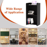 Podium Stand - Portable Podium Stand with 4 Rolling Wheels, Pulpits for Churches with Adjustable Shelf, Hostess Stand (Black) aboxoo