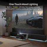 AWOL Aetherion Max 4K 3D UST Projector & 120" Motorized ALR Floor Rising Projector Screen
