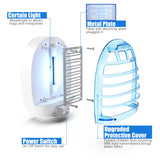 2 Packs Bug Zapper Indoor, Electronic Mosquitoes Killer Zapper with Blue Lights for Living Room, Baby Room, Kitchen, Bedroom(0518)