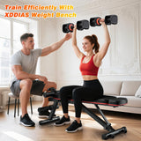 XDDIAS Adjustable Dumbbell Set of 2, 25/55/80LB Dumbbell Set-Fast Adjust Weights Set, 5/10/16 in 1 Free Weights Dumbbells Set with Anti-Slip Metal Handle, Compact Size (25LBS-Pair-10 Gears)