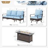 Sophia & William Metal Patio Furniture Set with Fire Pit Table, 4 Pieces