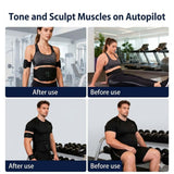 Muscle Fitness AB Belt, 12 Modes & 19 Intensity, Firming & Strengthening Workout Equipment for Abs, Arms, Suitable for Fitness Enthusiasts (Black 1pcs)