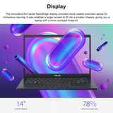 ASUS 14" Laptop, 14" FHD Display, Intel Celeron N4500, 4GB Memory, 64GB eMMC, Touchpad, Webcam, HDMI, Wi-Fi, Windows 11 Home, Quiet Blue ASUS