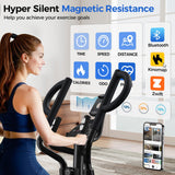 pooboo Elliptical Machine, Elliptical Exercise Machine with16-Level Resistance & Hyper-Quiet Magnetic Driving System, Elliptical Machine for Home with LCD Monitor&15.5IN Stride, 400LBS Weight Capacity