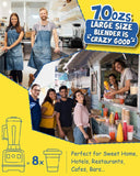 CRANDDI Professional Blender,1500 Watt Commercial Blenders for Kitchen with 70oz Capacity and Self-Cleaning