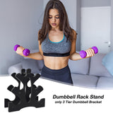 Weight Rack for Dumbbells 3 Tier, Plastic Dumbell Rack, Compact Weight Holders for Free Weights, Space Saver, Small Weight Storage Racks for Home Gym Organization, Max Load 22 lb (Without Dumbbells) WAONIQ