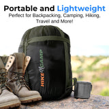SereneLife Backpacking Sleeping Bag Camping Gear-Double Sleeping Bag For Adults/Teens W/2 Pillows,Bag-Outdoor Lightweight Weather Proof Sleeping Bags For Camping,Backpacking,Hiking-SereneLife SLSBX9