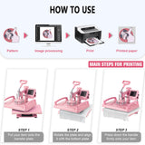 Hitgrand Heat Press 12x15 inch, Heat Press Machine for T-Shirts, 8 in 1 Heat Press with 30 OZ Tumbler Press