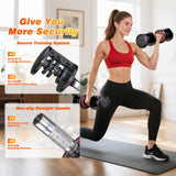 XDDIAS Adjustable Dumbbell Set of 2, 25/55/80LB Dumbbell Set-Fast Adjust Weights Set, 5/10/16 in 1 Free Weights Dumbbells Set with Anti-Slip Metal Handle, Compact Size (55LB-Pair-10-Gears)