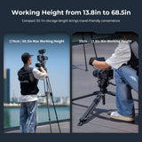 SmallRig AD-50 Max Heavy Duty Video Tripod, 68.5" Carbon Fiber Lightweight Tripod with FreeSpeed One-Step Height Adjustment, Fluid Head, Dual-Mode QR Plate, Load up to 17.6lb