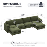Ihanherry 152" Oversized Modular Sectional Sofa
