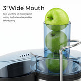 Boyuevi Juicer Machine, 800WCentrifugal Juicer for Whole Fruits and Vegetables,3 Inch Wide Feed Chute, Easy to Clean, Silver