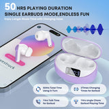 Wireless Earbuds, Bluetooth 5.4 Headphones HIFI Stereo/Crystal clear,Purple