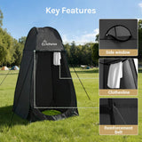 Wolfwise Pop Up Shower Tent for Camping Essentials, Portable Instant Changing Tent with Ventilation Window & Carry Bag, Privacy Dressing Room Bathroom Toilet for Beach & Outdoor, Standard, Black