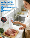 DONASIRA Automatic Liquid Soap Dispenser Touchless, USB Rechargeable Hand Soap Dispenser, 4 Adjustable Volume Levels, IPX5 Waterproof, 12.8oz/380ml Wall Mounted for Bathroom Kitchen Countertop, White