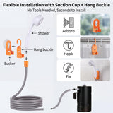 AZXJC Portable Outdoor Shower, Camp shower with 3 LED Lights, 4400mAh Battery Powered Camping Shower Pump for Hiking/Outdoor, Travel, Beach, Pet, Flowering, Waterproof &USB Rechargeable 2 Flow Mode