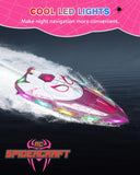 Fullware Spider Hero RC Boat, 2.4GHz Remote Control Boat with LED Lights for Kids, Pool Toy with 2 Rechargeable Batteries, Spray Function, and Low Battery Alarm for Boys & Girls (Spider Girl)