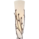 Franklin Iron Works Folia Industrial Rustic 66" Tall Floor Lamp Standing with Smart Socket Oil Rubbed Bronze Organic Vine Leaf Tapering Cone Linen Shade for Living Room Bedroom Office House