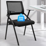 CLATINA Stackable & Foldable Office Chairs with Ergonomic Lumbar Support and Thickened Seat Cushion, Folding Mesh Fabric Reception Guest Chair