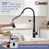 Matte Black Touchless Kitchen Faucet Motion Sensor Activated Smart Hands Free Kitchen Faucets with Pull Down Sprayer GIMILI