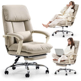 Ergonomic Executive Office Chair with Arms, Reclining High Back PU Leather Comfy Swivel Computer Desk Chairs with Wheels