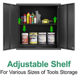 Metal Garage Storage Cabinets System, 7-Pcs Workshop Tool Cabinet Set,Black
