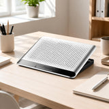 LeeQinersw Laptop Cooling Stand with USB Ports Ventilated Laptop Stand with Six Fans Ergonomic Notebook Cooling Pad for Office Workers, Silver