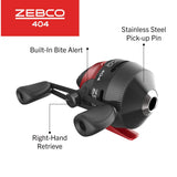 Zebco 202 & 404 Spincast Reels and Fishing Rod Combos (2-Pack), 5-Foot 6-Inch 2-Piece Fishing Pole, Size 30 and 40 Reels, Right-Hand Retrieve, Pre-Spooled with 10 lb and 15 lb Cajun Line, Black/Red