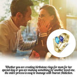 Oseew Mother and daughter ring for Mother's day Christmas Day 14k gold mom ring Engraving 2 names 10K Gold mother's ring custom 2 names