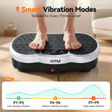 HTM Vibration Plate Exercise Machine - 300 lbs Weight Capacity, 120 Speed Levels, 9 Workout Modes for Home Fitness, Muscle Toning & Weight Loss