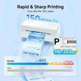 Bluetooth Thermal Label Printer with Stand, Wireless 4x6 Shipping Label Printer for Small Business