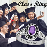 Oseew 2027 Birthstone Custom Class Ring for Women College Gift (Rose Gold)