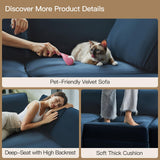 Belffin Modular Sectional Sofa with Ottomans Velvet Reversible Sleeper Sectional Sofa