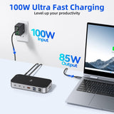 Laptop Docking Station,16 in 1 USB C Docking Triple Monitor,USB C Dock Station with 3 HDMI,PD 100W