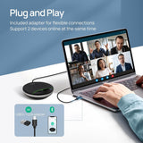 YealinkSP96 Bluetooth Speakerphone with (1308173) Dongle Support Daisy-Chain 26H Talk Time Teams Certified 65mm Conference Speaker and 6 Microphones Array LCD Screen Smart AI Noise-Canceling