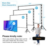 Projector Screen and Stand,Towond 150 inch Indoor Outdoor Projection Screen, Portable 16:9 4K HD Rear Front Movie Screen TOWOND