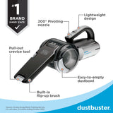 Dustbuster PIVOT VAC Cordless Handheld Vacuum, Home and Car Vacuum with Crevice Tool and Pivot Nozzle BLACK+DECKER