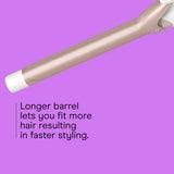 Conair Double Ceramic 1-Inch Long Barrel Curling Iron, 1-Inch Barrel Creates Classic Curls to Loose Waves, Hair Curler for Use on Short, Medium, & Long Hair, White/Rose Gold