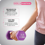 HolaHatha Neoprene Dumbbell Weights Set w/ Rack, Home Gym Equipment, 146 Lbs, Multicolor - Portable Weighted Exercise Dumbbells for Fitness, Training, and Lifting Workouts