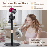 Hair Dryer Stand Holder, Hands Free Hair Dryer Stand with 360 Degree Rotating, Height Adjustable Countertop Blow Dryer Holder, Drubale Dryer Stand Works for 99% Blow Dryer