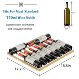 Antarctic Star 24 Inch Wine Fridge, 52 Bottle Wine Cooler Refrigerator. 39-64°F Dual Zone Wine Refrigerator Glass Door