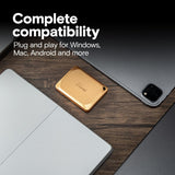 X10 Pro 2TB Portable SSD, Up to 2,100MB/s Read, 2000MB/s Write, USB 3.2 USB-C, External Solid State Drive, Durable Storage, Gold