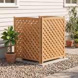 Outdoor AC Fence Screen, 3 Panel Solid Wood Privacy Fence 32 x 38 Inch