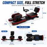 39"x15"x16.5" Split Leg Stretcher, 240° Adjustable Flexibility Trainer, Foldable Leg Stretch Machine, EPP Memory Foam, Carbon Steel Frame, 560lbs Capacity, Splits Yoga Ballet Home Training (Black Red)