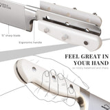 Knife Set, Kitchen Knives Set with Block and Sharpener 14 Pcs Full Tang Knives German Stainless Steel Dishwasher Safe Kitchen Utensils Set with Ergonomic Handle Gifts for Women