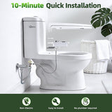 SAMODRA Bidet Attachment, Non-Electric Cold Water Bidet Toilet Seat Attachment with Pressure Controls, Retractable Self-Cleaning Dual Nozzles for Frontal & Rear Wash - Black