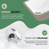 Couoko Undermount Bathroom Sink 18x14 Inch White Rectangle Porcelain Vessel Sinks with Curves Bottom Deep Basin with Overflow Lavatory Vanity Sink Mounted Under the Counter